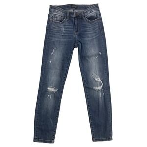 Judy Blue‎ Jeans Womens Size 7/28 Blue Relaxed Fit Distressed Style JB8271DK